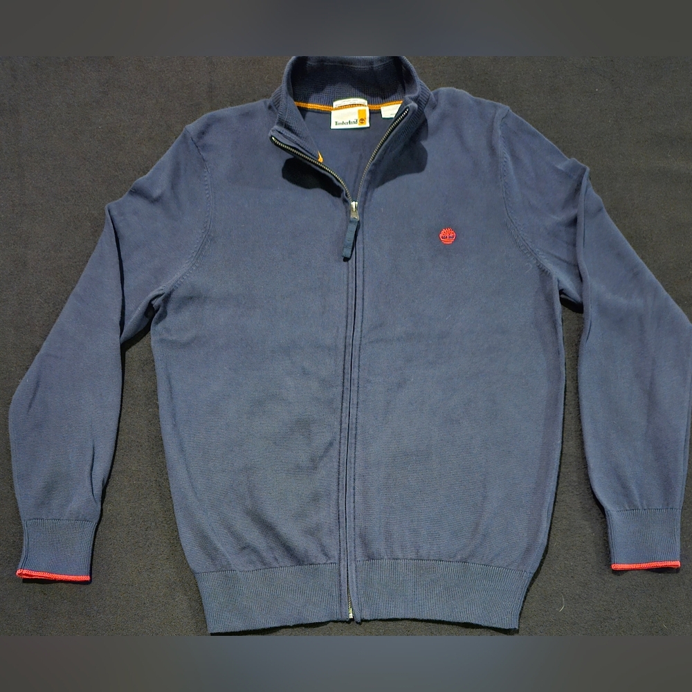 Vintage TIMBERLAND Men's 100% Organic Cotton Cardigan Sweater Full Zip Size M